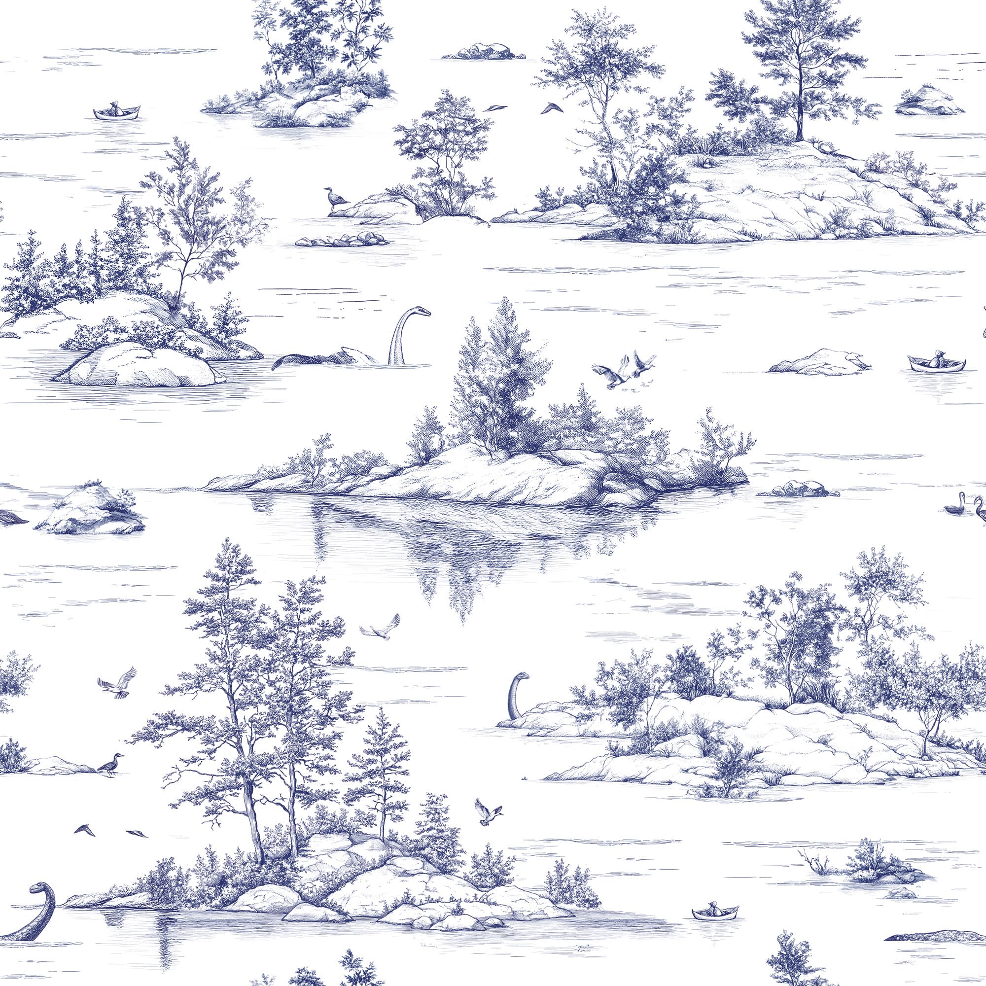 Designs Direct Nessie Novelty Toile Peel & Stick Wallpaper